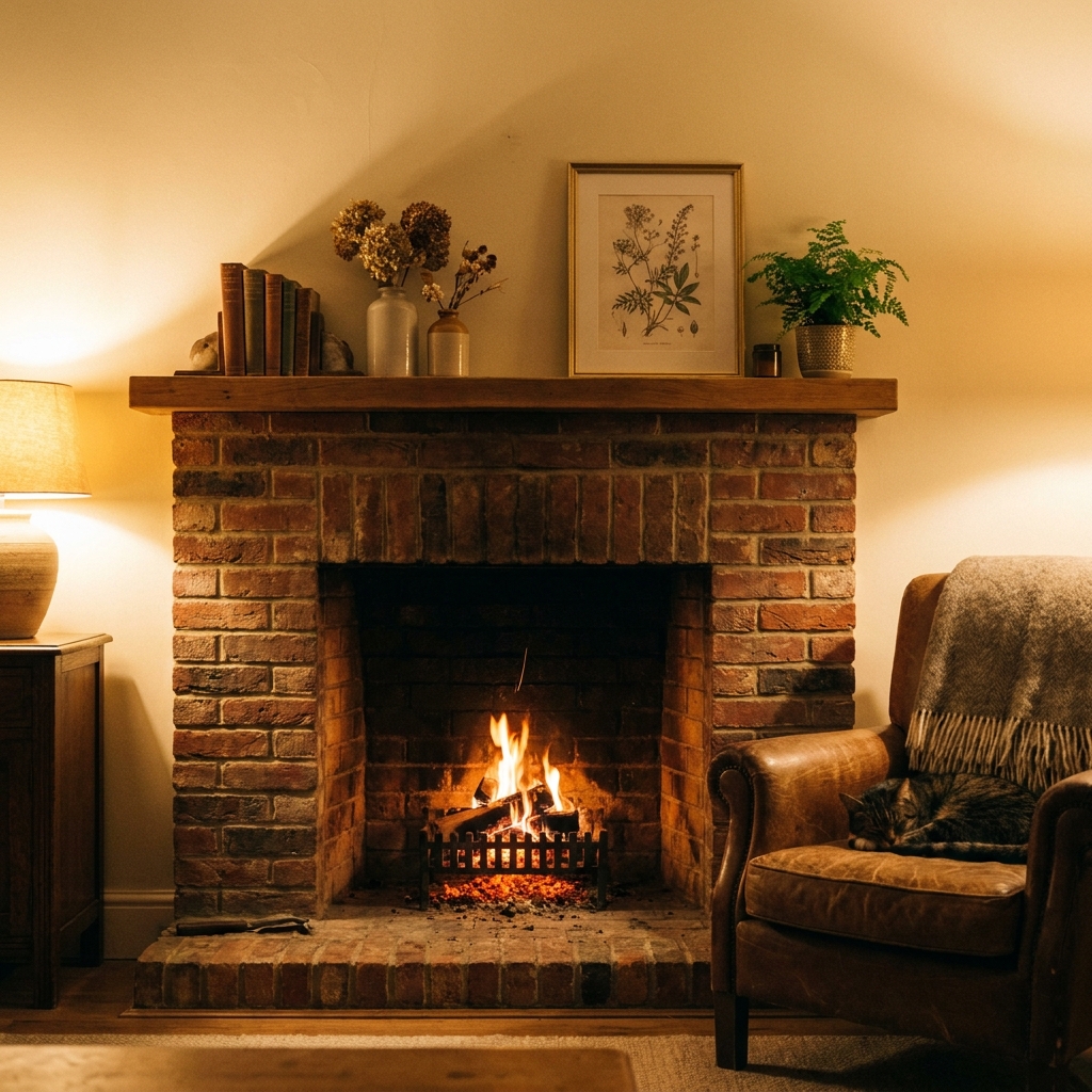 Cozy fireplace